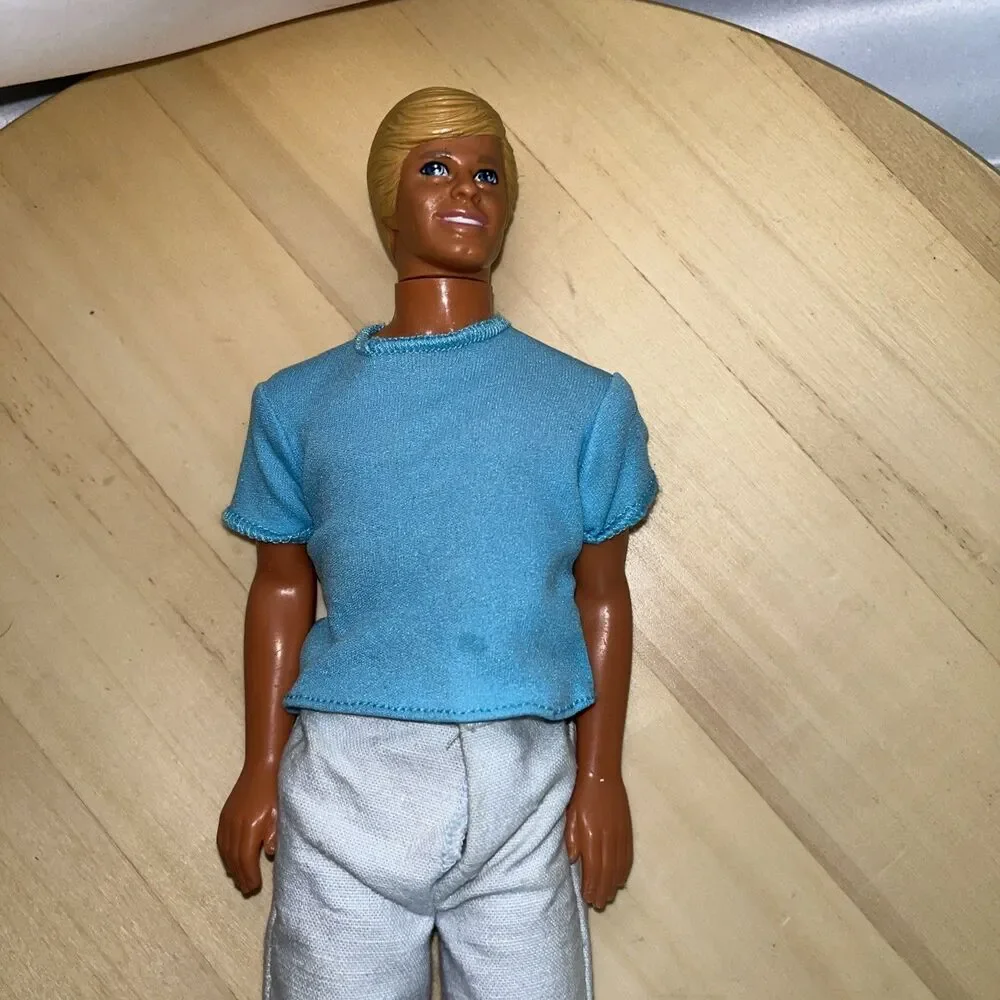 Ken Doll (Barbie) Molded Blonde Hair Blue Eyes 1968 Body/1983 head Vintage